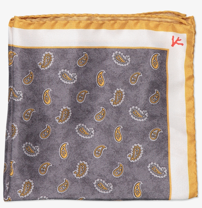 Grey Yellow Paisley Pocket Square - Placemat, transparent png