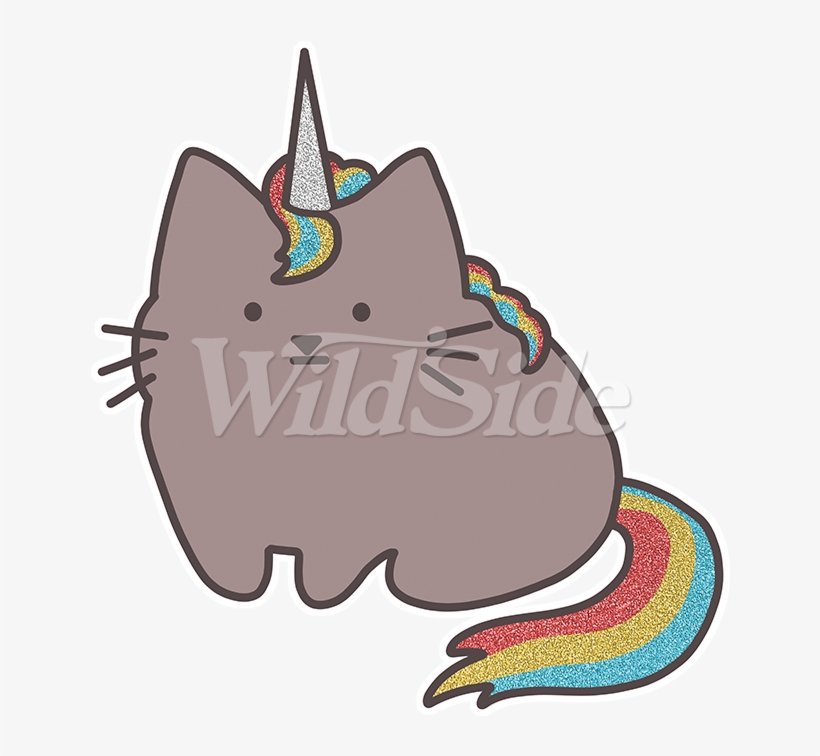 Rainbow Unicorn Cat Glitter - Illustration, transparent png