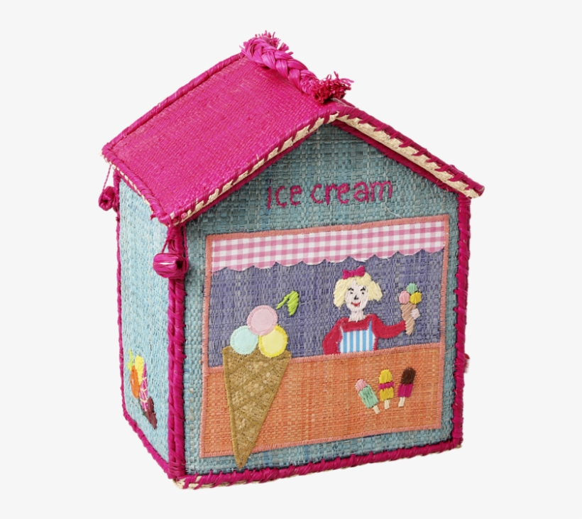 Small Ice Cream Parlour Style Raffia Bag By Rice Dk - Playset, transparent png