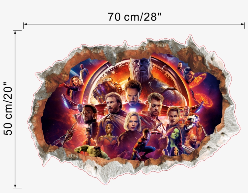 3d Avengers Infinity War Crack Bedroom Wall Sticker - Avengers Infinity War, transparent png
