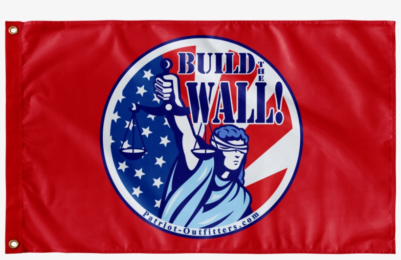Lady Justice Flag, Build The Wall Flag - Lady Justice Red White And Blue, transparent png