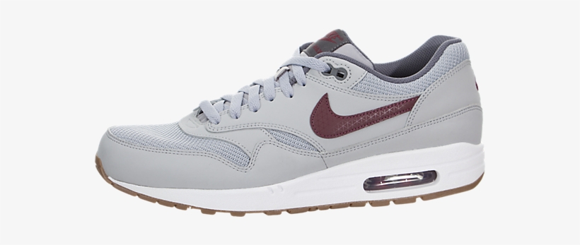 Genuine Leather Men's Nike Air Max 1 Essential Wolf - Nike Air Max 1 Essential Gris Y Roja, transparent png