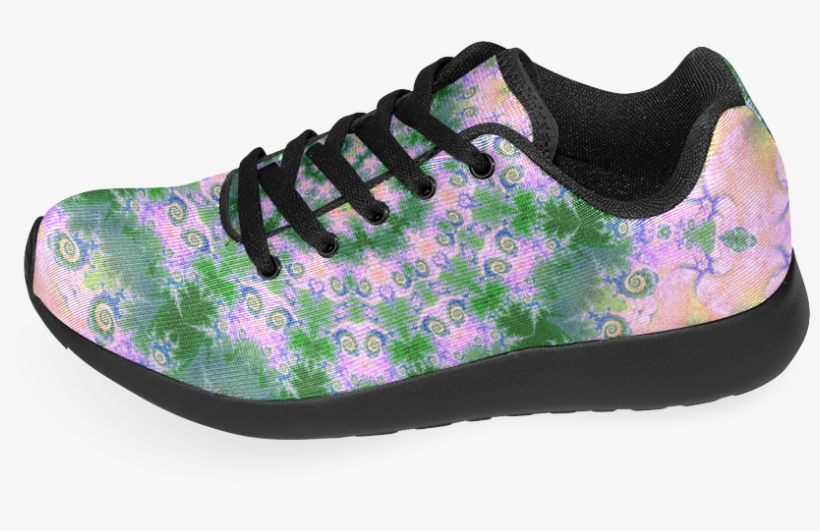 Rose Pink Green Explosion Of Flowers Mandala Women's - Sneakers, transparent png