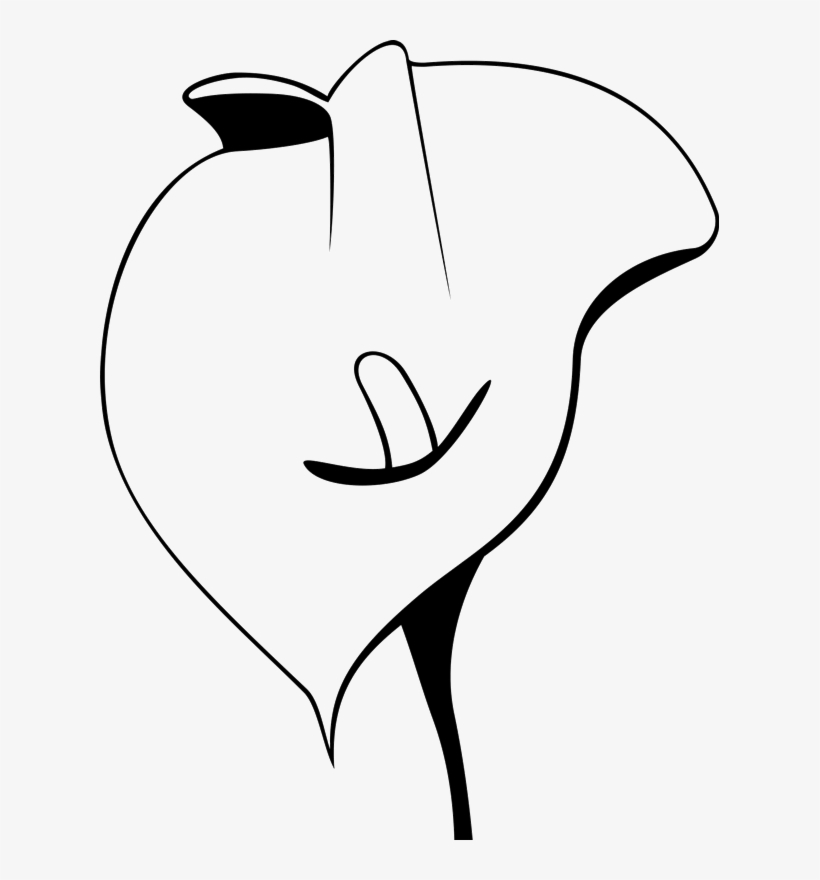 Calla Lily Outline Rubber Stamp, transparent png