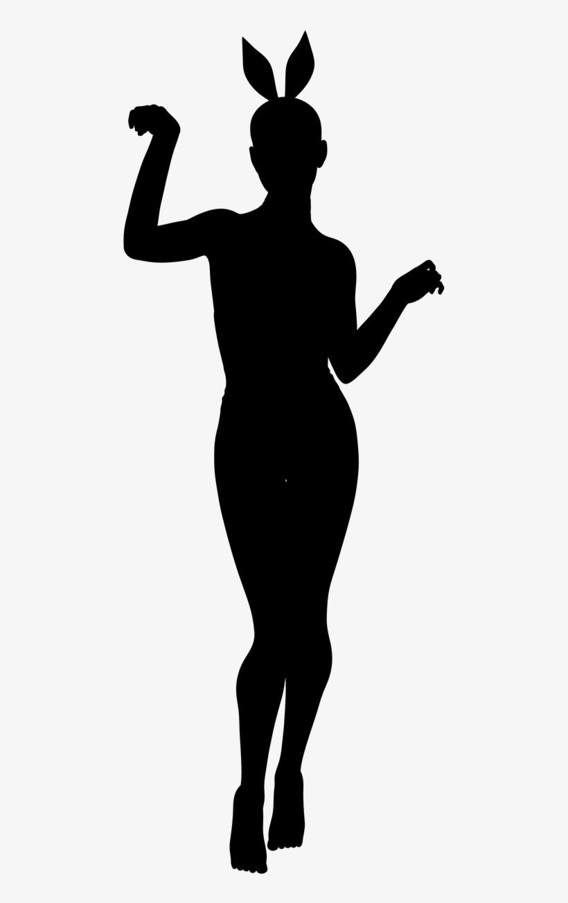 Silhouette Woman Bunny - Silhouette Clipart, transparent png