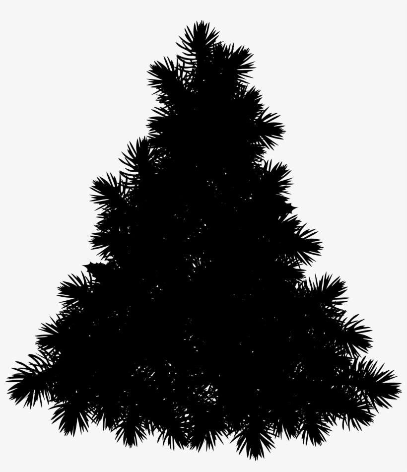 Christmas Tree Silhouette - Merry Christmas Icons Png, transparent png