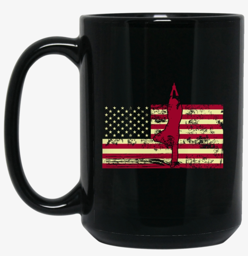 Male Yoga Silhouette On Flag Bm15oz 15 Oz - Drink And I Know Things Cup Transparent, transparent png