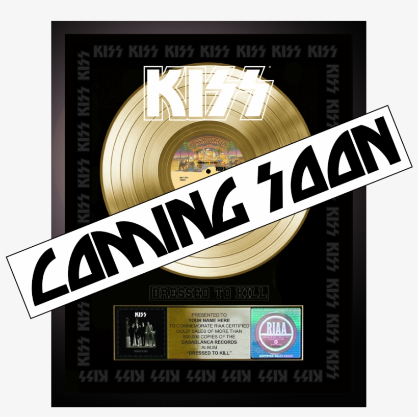Personalized Dressed To Kill Gold Record Award - Music Recording Certification, transparent png