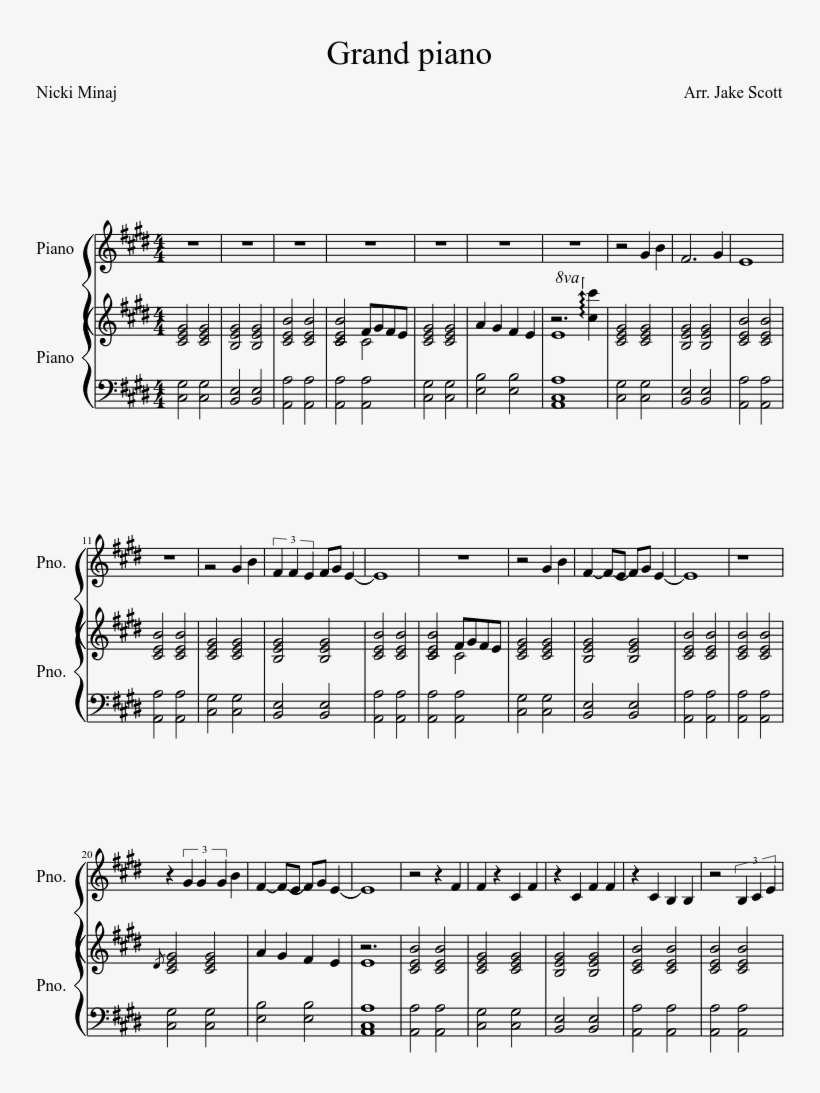 Grand Piano Sheet Music Composed By Arr - Colbie Caillat Try Piano Sheet Music, transparent png