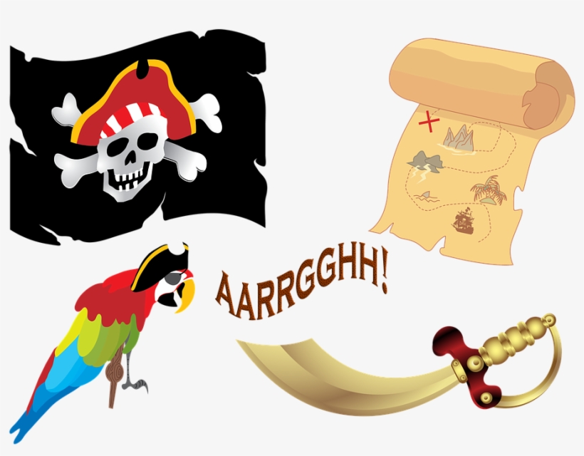 Pirate Ship Gold Treasure Pirate Ship Ocean - Printable Pirate Flag ...