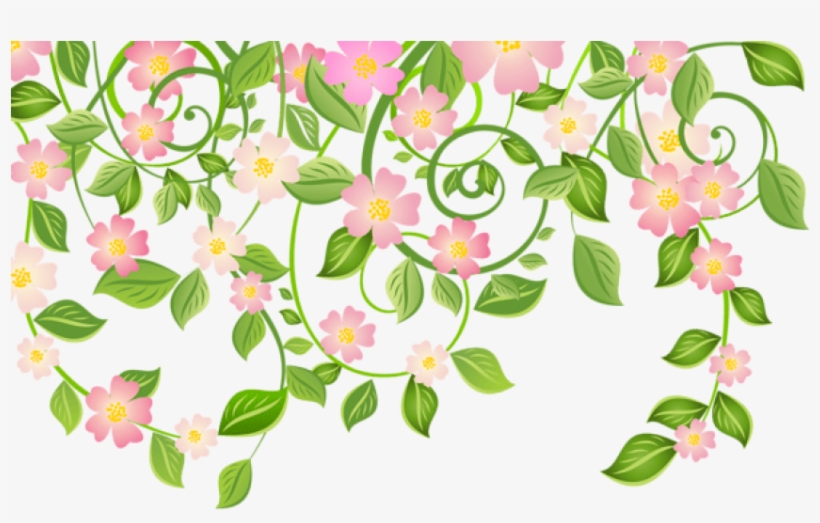 Free Png Download Spring Blossom Decoration With Leaves - Flowers And Leaves Png, transparent png