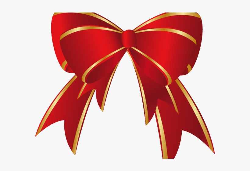 Golden Clipart Gold Ribbon - Red Christmas Bow Clip Art, transparent png