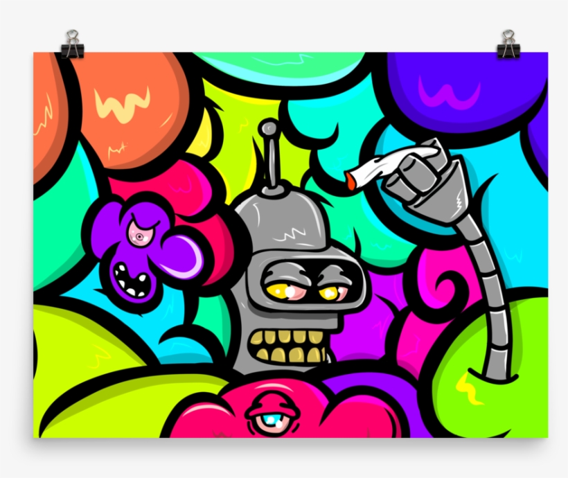 'cloudy Days In Futurama' Poster - Cartoon, transparent png