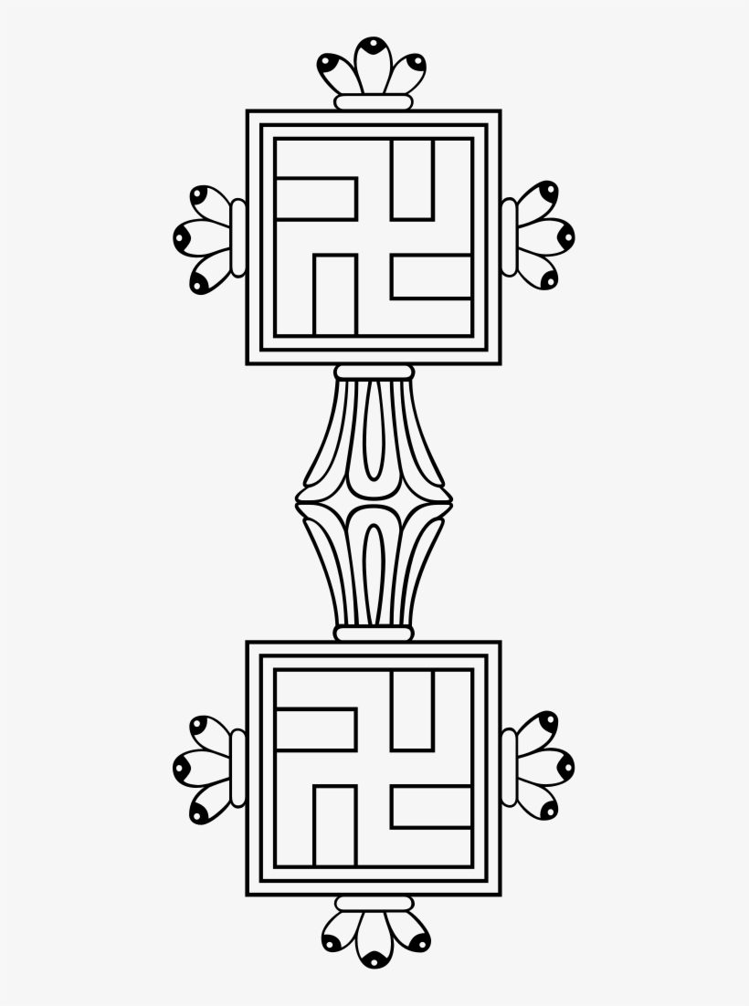 File - Yungdrung Chagshing-outline - Svg - Coloring Book, transparent png