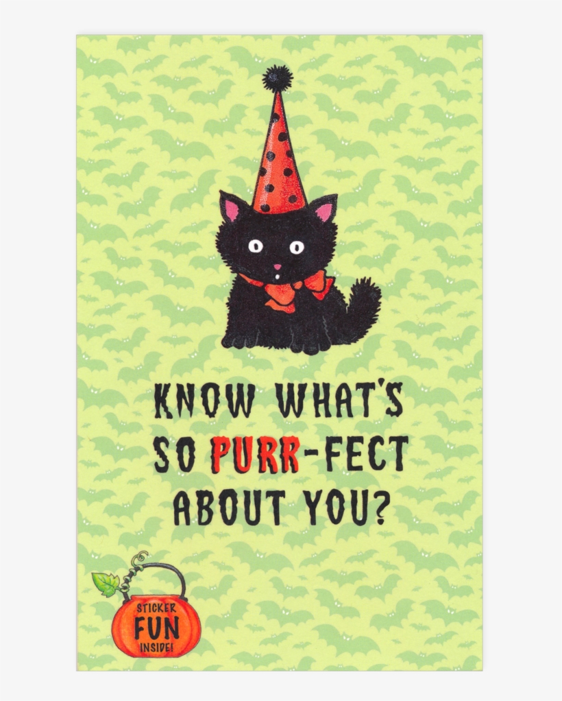 Black Cat Halloween Greeting Card - Greeting Card, transparent png