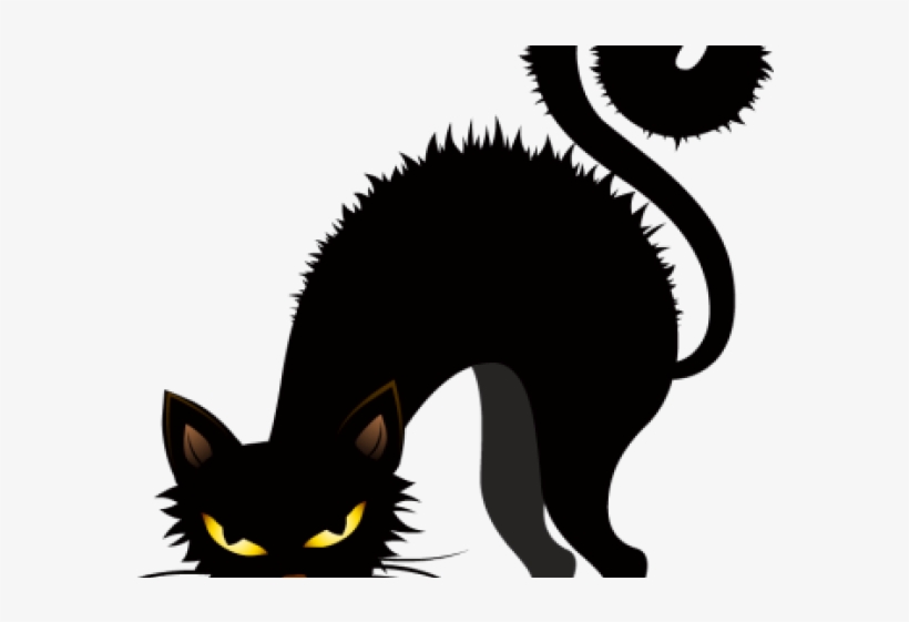 Black Cat Halloween Clipart, transparent png