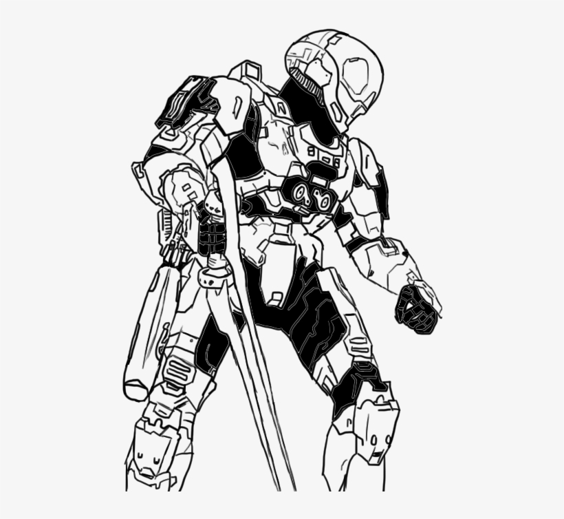 Spartan Eva Line Art - Halo Eva Drawing, transparent png