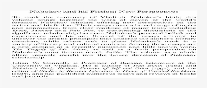 Connolly] Nabokov And His Fiction New - Darkness, transparent png