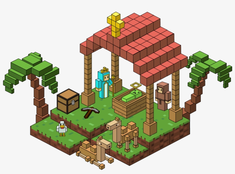 Cubecraft Nativity Scene - Cartoon, transparent png