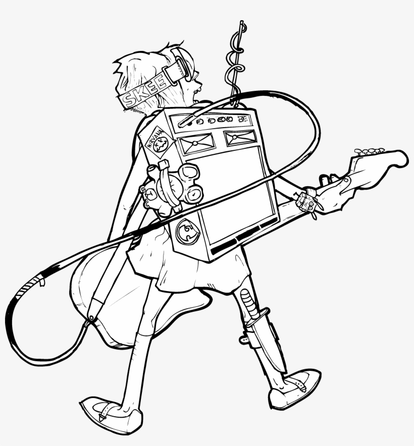 The Gorillaz - Ghostbustaz - Line Art, transparent png