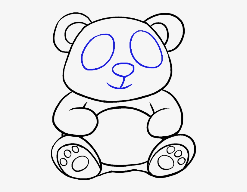 Drawn Panda Head - การ์ตูน ลาย เส้น Png, transparent png