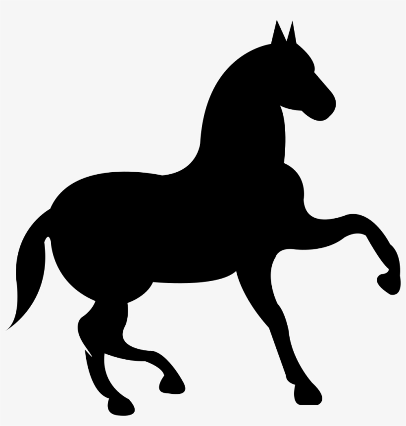 Dancing Black Horse With One Lift Foot Comments - Horse Riding Vector Png, transparent png