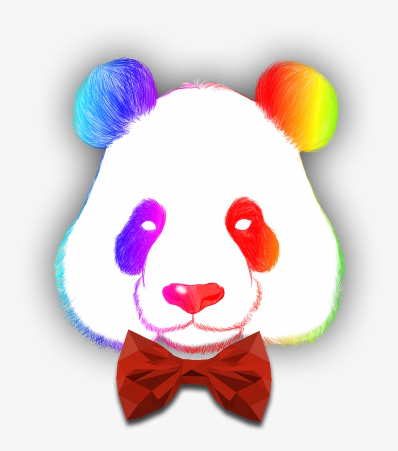 96 Colorful Panda Head Art Print By Marianvoicu Society6 - Cartoon, transparent png