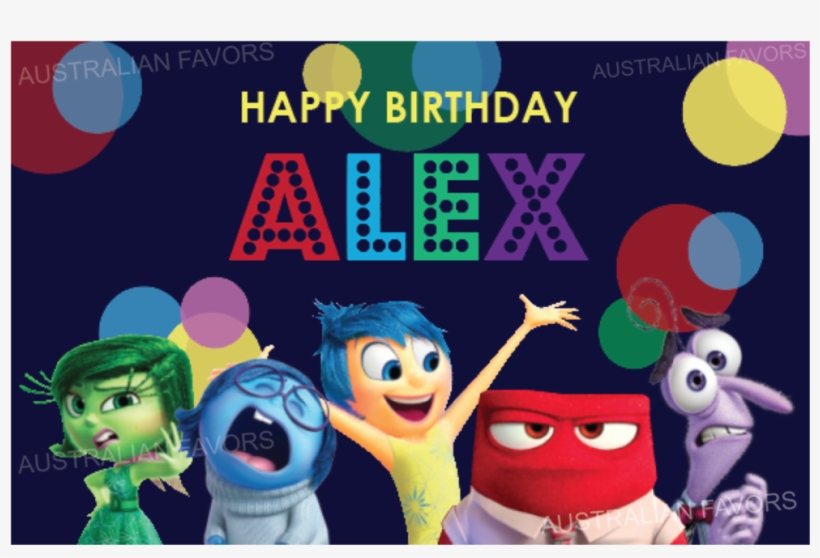 Inside Out Personalised Giant Party Banner Kid's Birthday - Cartoon, transparent png