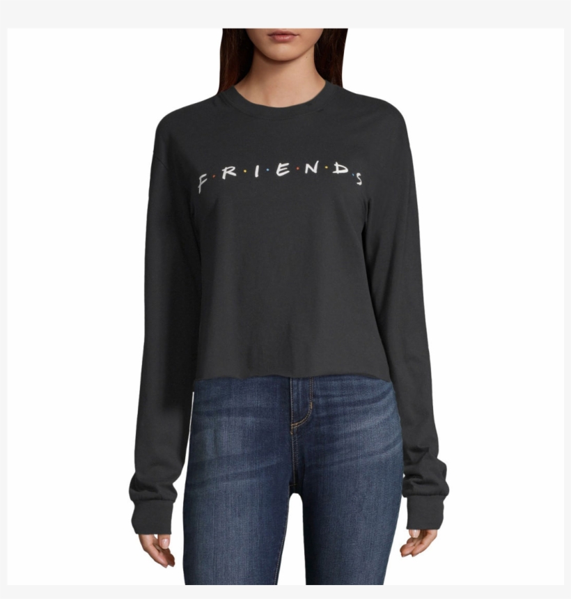 Long Sleeve Crop Tops, As Low As $8 At Jcpenney - Long-sleeved T-shirt, transparent png