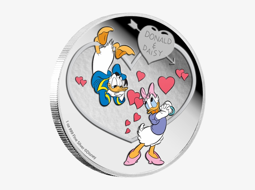 Fine Silver Coloured Coin Love Crazy Mintage - Donald And Daisy Love, transparent png
