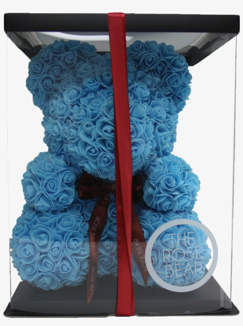 Blue Rose Bear, transparent png