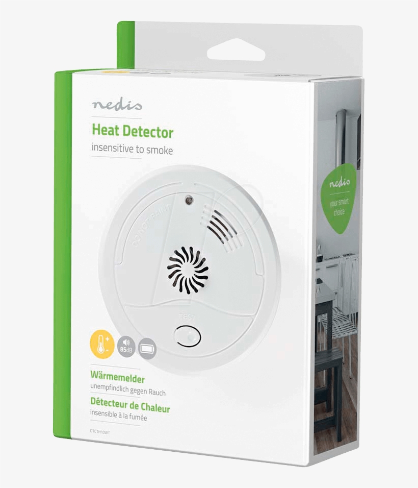 Heat Detector, Low Battery Alert Nedis Dtcth10wt - Circle, transparent png