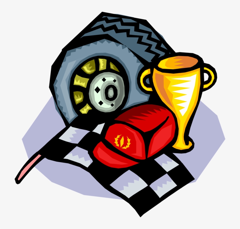 Vector Illustration Of Auto Racing With Checkered Or - Auto Racing Clip Art, transparent png