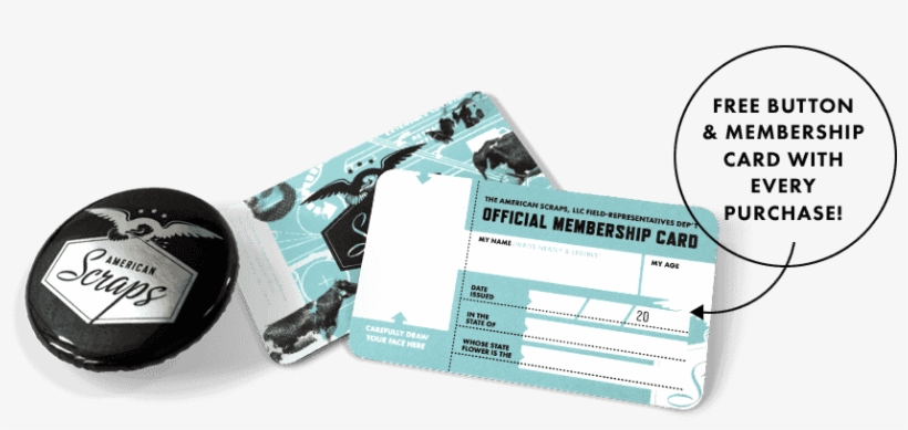 The American Scraps Button And Membership Card - Cutting Tool, transparent png