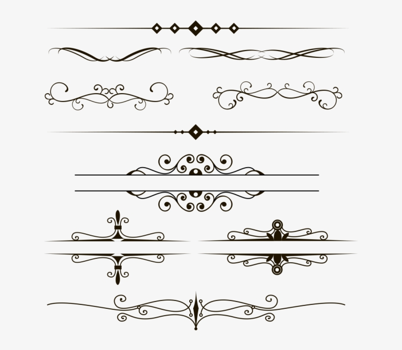Ornament Retro Vintage Png And For Free - Line Art, transparent png