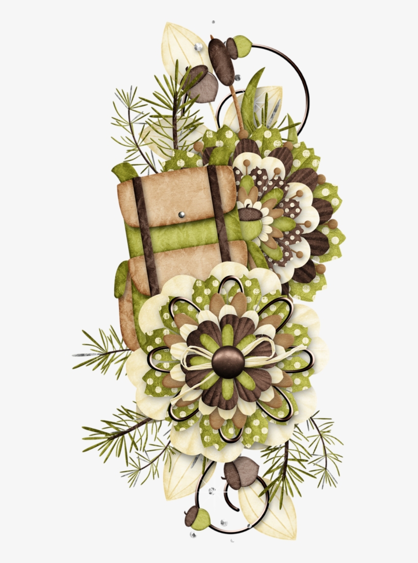 B *✿* Happy Camper Scrapbook Images, Scrapbook Borders, - Floral Design, transparent png