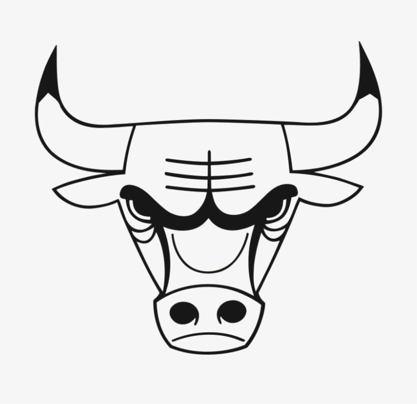 Chicago Bulls Png Image Background - Chicago Bulls Logo Black And White, transparent png