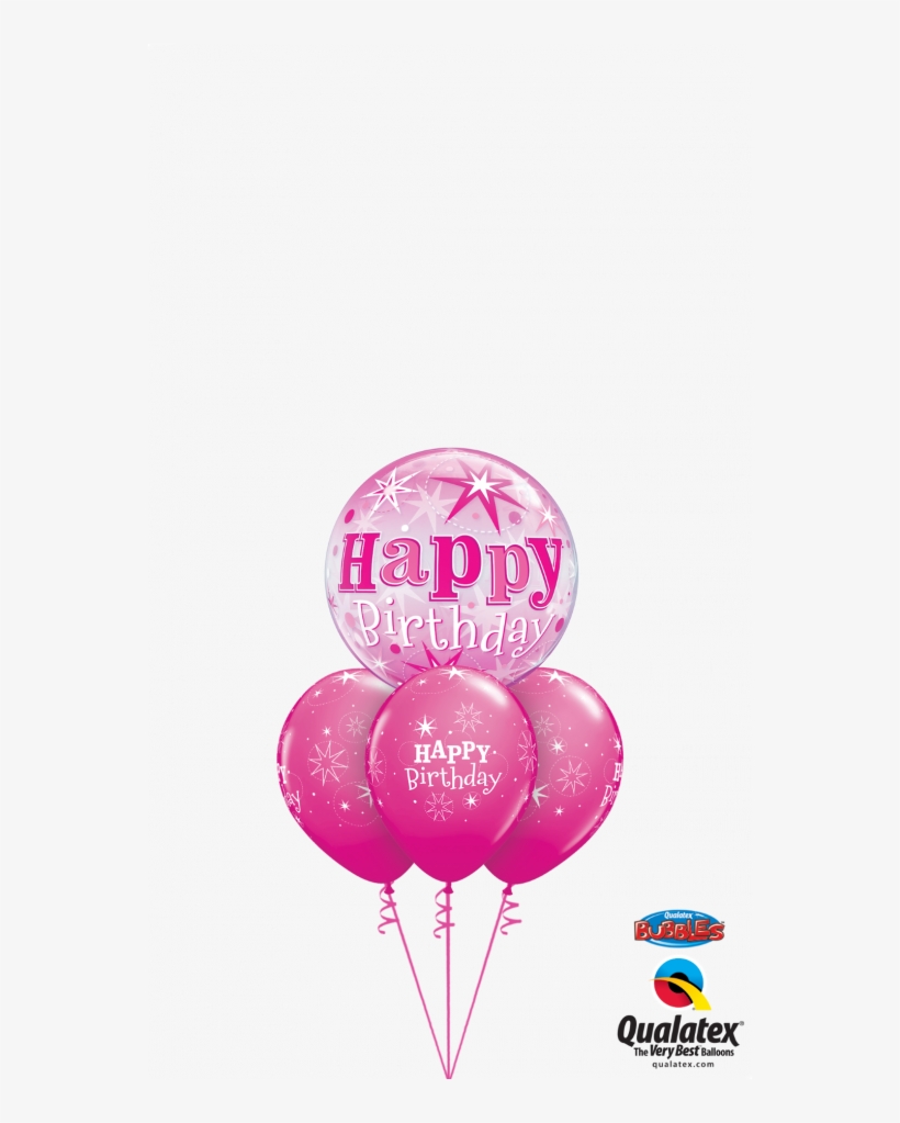 Pink Birthday Sparkle Layered Bubble - Balloon, transparent png