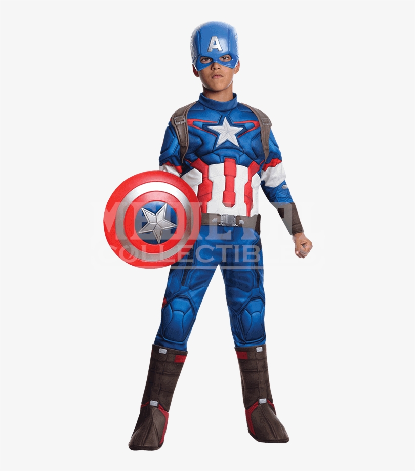 Boys Age Of Ultron Deluxe Captain America Costume - Kids Costumes Captain America, transparent png