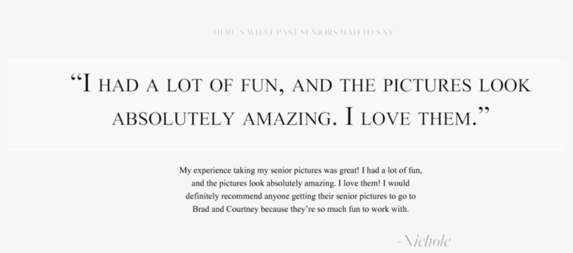 Nichole Testimonial Text 2018 Senior, transparent png
