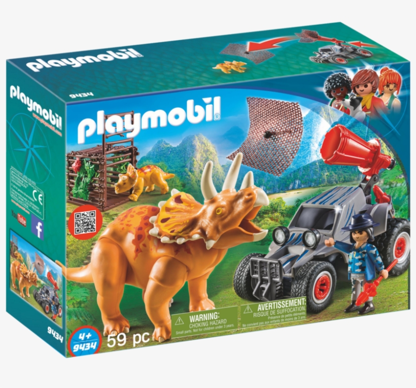 Enemy Quad With Triceratops - Playmobil Enemy Quad With Triceratops, transparent png