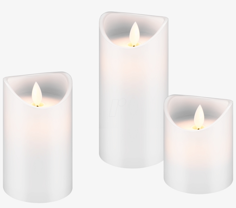 Set Of 3 Led Real Wax Candles, White Goobay - Advent Candle, transparent png