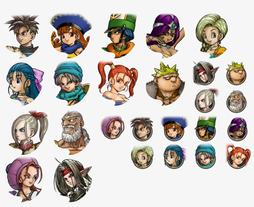 Click For Full Sized Image Character Icons - Dragon Quest Icons, transparent png