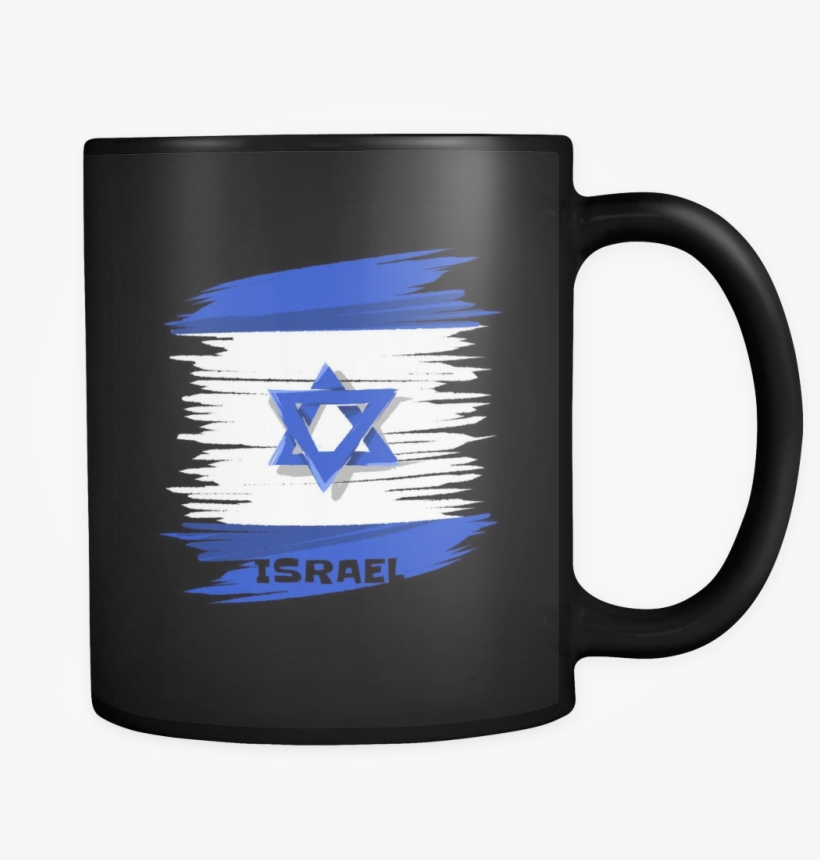 Israel Vintage Flag Black Mug 11oz - 1 Year Together, transparent png
