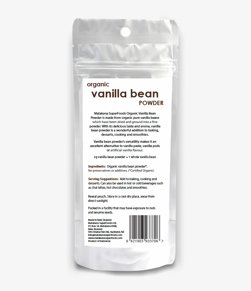 Organic Vanilla Bean Powder - Plastic, transparent png