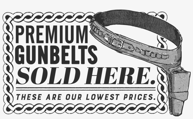 Bandit Gun Belt - Monochrome, transparent png
