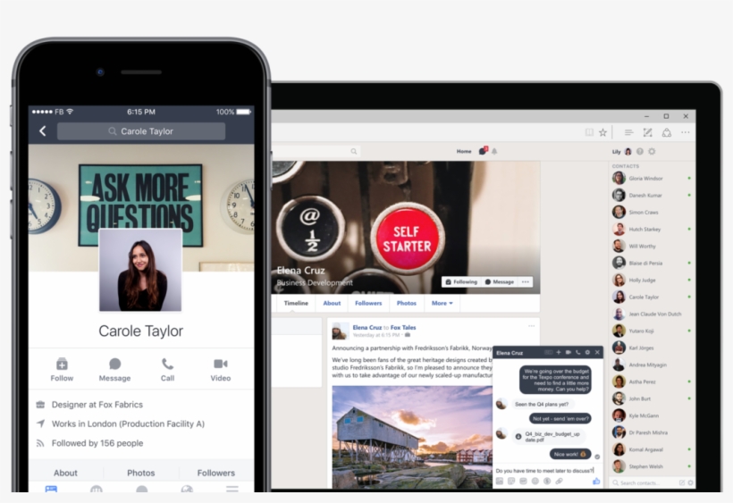 Facebook Is Giving Its Slack Killer Its Own Domain - Workplace By Facebook Mobile, transparent png