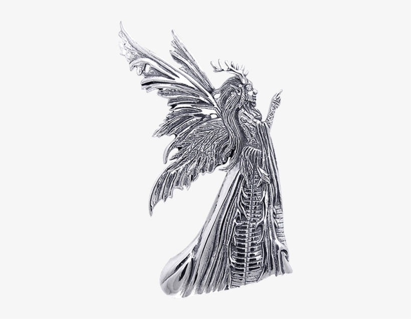 White Bronze Green Woman Fairy Pendant - Illustration, transparent png