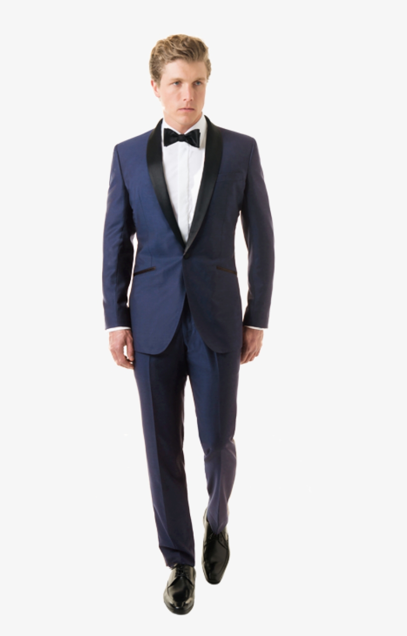 Solid Royal Blue Shawl Tuxedo - Navy Suit And Green Tie, transparent png