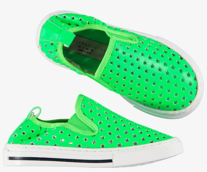Picture Of "leo" Neon Green Star Shoes - Slip-on Shoe, transparent png